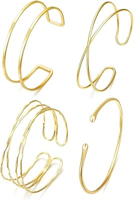 Arm Cuff Bracelet for Women Gold Arm Cuff Upper Arm Layered Cuff Bangle Bracelet Minimalist Armband Stackable Jewelry for Summer Beach