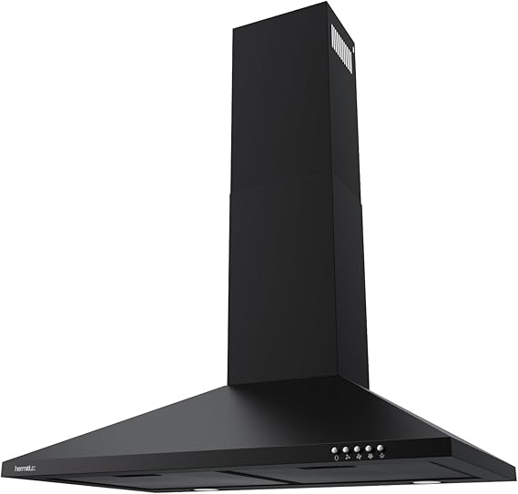 Hermitlux 30 Inch Wall Mount Range Hood, Black Kitchen Vent Hoods