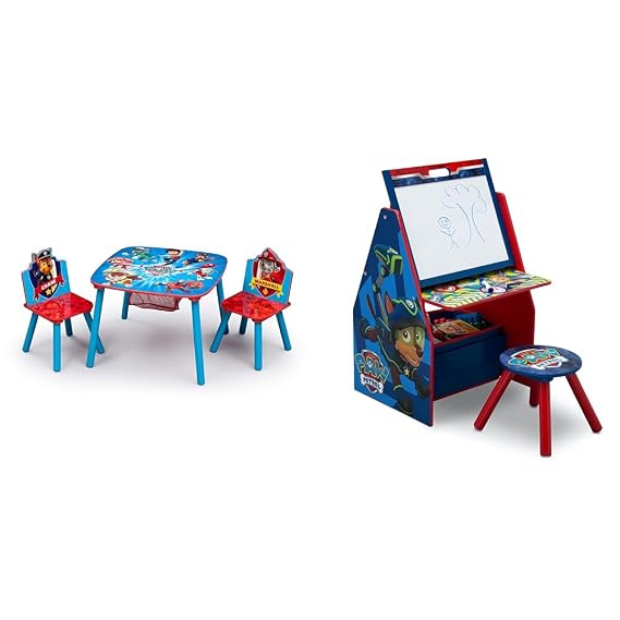 Delta Children Kids Table and Chair Set with Storage (2 Chairs Included) - Ideal for Arts & Crafts & Kids Easel and Play Station Ideal for Arts & Crafts