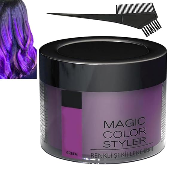Magic Color Styler - 100ml, Magic Color Styler Cream, Magic Color Hair Styler Wax, Temporary Hair Color Wax, Hair Dye That Washes Out In 1 Wash, Magic Color Hair Dye for Party, Cosplay (Purple)