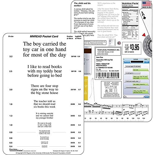 MNRead Pocket Eye Chart Test