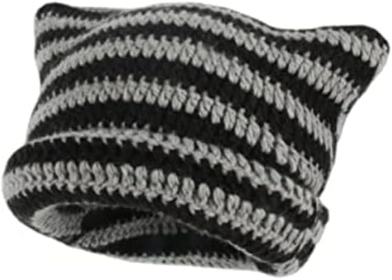 Crochet Hats for Women Cat Beanie Vintage Beanies Women Fox Hat Grunge Accessories Slouchy Beanies for Women