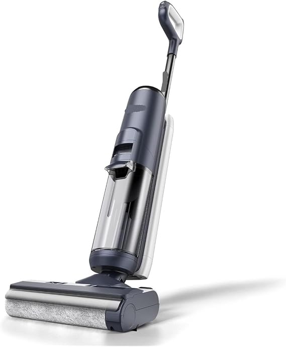 Smart Cordless Wet Dry Vacuum Cleaner and Mop, Digital Display, Long Run Time, Space-Saving Design, Blue for Pet Hair, Hard Floors, Carpet
