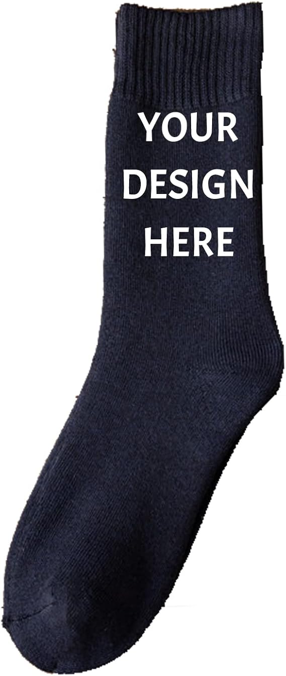 Custom Socks Men Women Personalized Your Design Text Unisex Young Adult Cotton Athletic Ankle Crew Socks