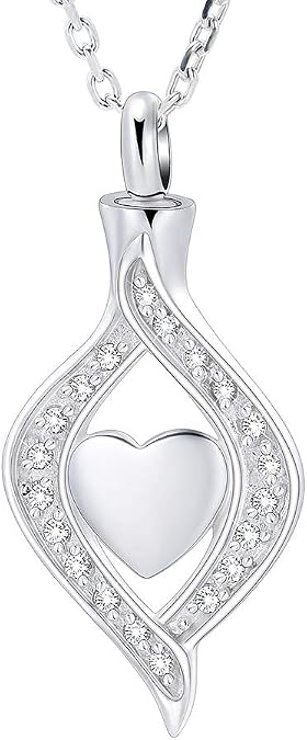 Minicremation Cremation Jewelry for Ashes Eye of My Heart Urn Necklace Pendants Ashes for Women Men Keepsake Memorial Urn Necklace for Pet Human