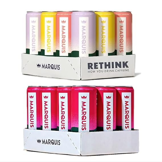 Marquis - Natural Energy Drink - Innovation Variety + Super Berry Bundle- Sugar Free - 0 Calories - 100mg of Organic Plant Based Caffeine - Yerba Mate - Green Tea - Vitamin C & B Vitamins - Vegan