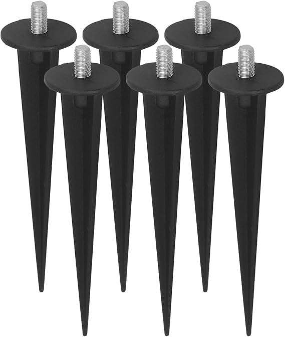 ARTIBETTER 6 Pack 6 Inch Aluminum Ground Stakes, Heavy Duty Rust-Proof Landscape Spikes for Solar Pathway Lights, Tent Pegs for Camping, Beach, Lawn Outdoor Decor Anchor Stakes