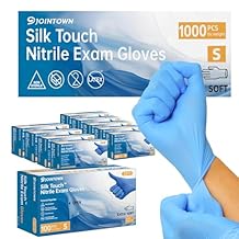 Nitrile Exam Gloves, 3.5-Mil Blue Disposable Latex-Free, Extra Soft Medical Gloves Small Case Of 1000, Powder-Free for Medical, Cleaning, Cooking, Esthetician, Food-Safe, S
