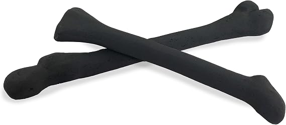 Ceramic Skeleton Bones for Indoor and Outdoor Fire Pits and Fireplaces | 2 Fireproof Ceramic Bones, 12 and 16 Inches Long | Black Color
