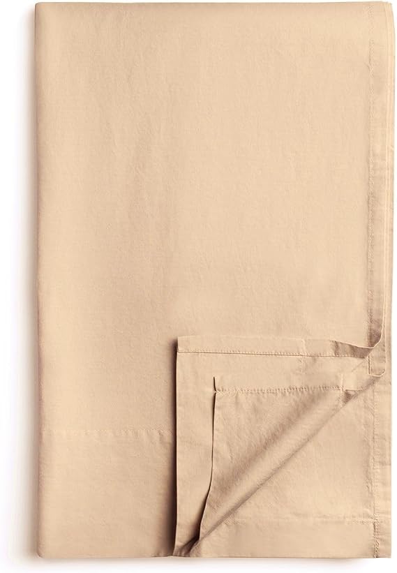 Sunset Sand Brushed Cotton Percale King Flat Sheet