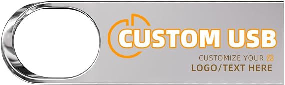 Custom Personalized USB Flash Drive 4/8/16/32/64/128/256GB, USB 2.0 Metal Style Thumb Drive, Waterproof Memory Stick Small Size USB Drive for Office/Clients/School and More