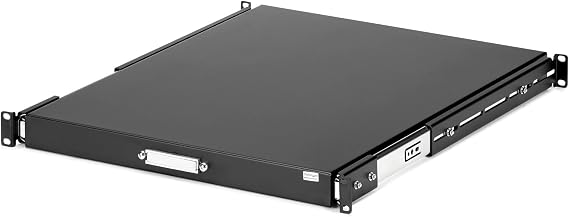 StarTech 1U Sliding Keyboard Rack Shelf, 19in, 55lb, 22in (SLIDESHELFD) | Pull-out drawer tray for any 19in server rack, Inverts to 1U drawer, Ideal for keyboard tools peripherals