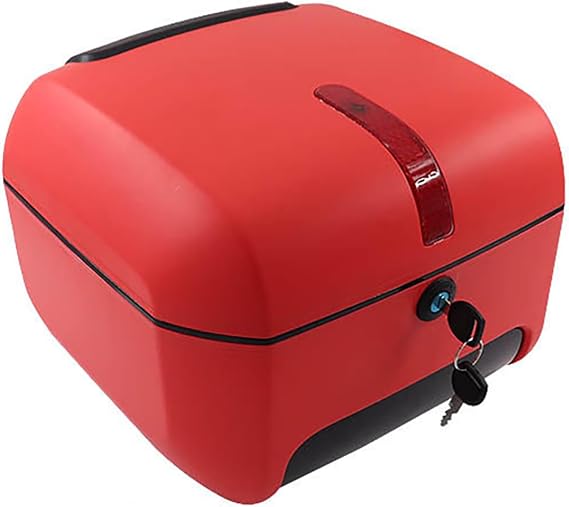 Motorcycle Rear Top Box Matte Square Trunk, Waterproof Motorcycle ABS Top Box with Luggage Lock, for Models with Tailstock,C