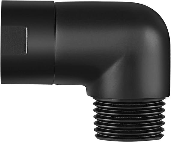 Shower Head Elbow Adapter (1/2" Female X Male) NPT Thread, Brass Shower Arm Extension for Overhead/Handheld Showerhead, Shower Arm Connection (Matte Black, 90 degree)