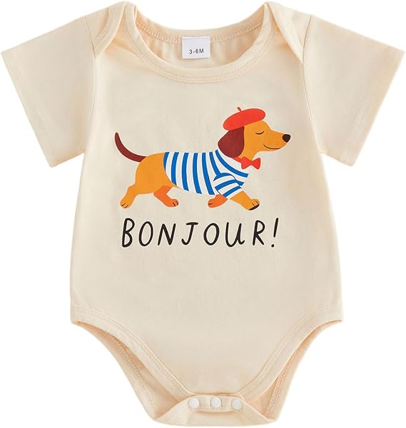 Canis Infant Newborn Baby Boys Girls Funny Letters Bodysuit Short Sleeve Neutral Baby Announcement Romper