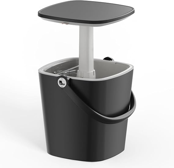 EasyUp Outdoor Cooler Side Table, Portable Ice Cooler Table with Table Top, Outdoor Ice Cool Bar, Lift Top Lid, Durable Handle, Cold Resistance, for Patio, Pool, Camping (Black)