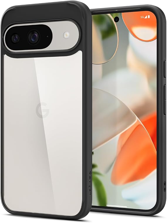 Spigen Ultra Hybrid for Pixel 9 / Pro Case, Matte Black | Anti-Yellowing Resin, Air Cushion Technology, Military-Grade Drop Protection, Raised Camera Protection, Wireless Charging