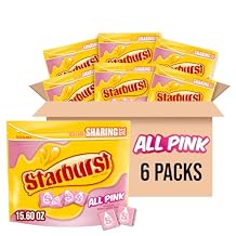 STARBURST All Pink Fruit Chews Chewy Candy Bulk Pack, Sharing Size, 15.6 oz Bag (Pack of 6)