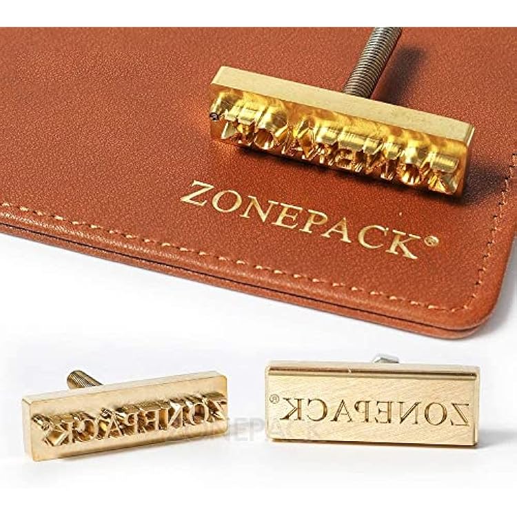 ZONEPACK Custom Logo Hot Foil Stamping Brass Mold Branding Iron Wood Burning Stamp Heating for Leather Wood Paper Small Than 1x1 with 0.19 Hole on Back