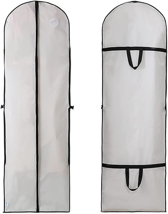 Wedding Gown Cover, Dress Garment Clothes Storage Bag, Foldable Dampproof Dustproof Washable Wedding Dress Long Dress Bag