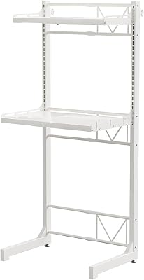 Over Washer And Dryer Storage Shelf, Dryer Stand Height Adjustable Portable Stacking Kit For Washing Machine Tumble Dryer, Carbon Steel Material, For Bathrooms Laundry Rooms BalconiesWhite,161cm63.3