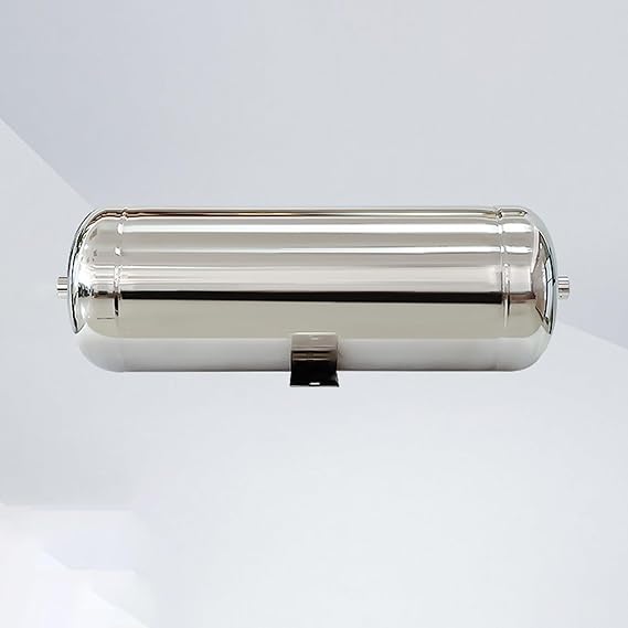Air Compressor Reservoir Tank, 304 Stainless Steel Air Tank for Biopharmaceuticals/Auto Repair Industry, Gas Storage Vessel for Storing Gas/Stabilizes Air Pressure(2L/0.5Gal (Style B))