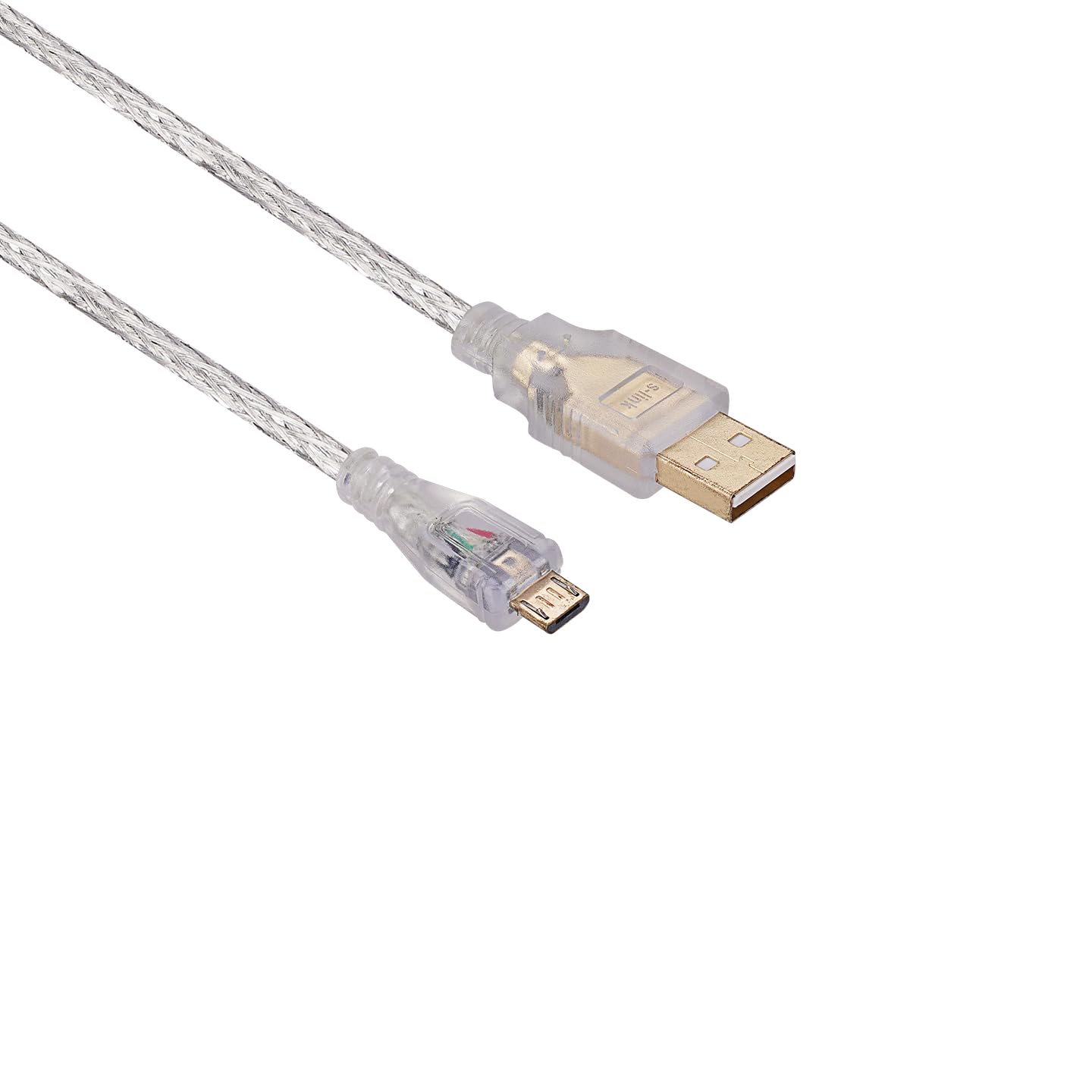S-link SLX-420 PS4 Kol Şarj Kablosu, Micro USB Kablo, 2000mA 1.5 Metre Şeffaf Şarj+Data