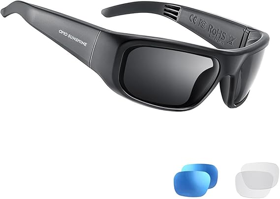 OhO Smart Glass, Polarized Sunglasses with Bluetooth Speaker, Sports / Outdoor UV Protection and Voice Control, Unisex Grey Lens