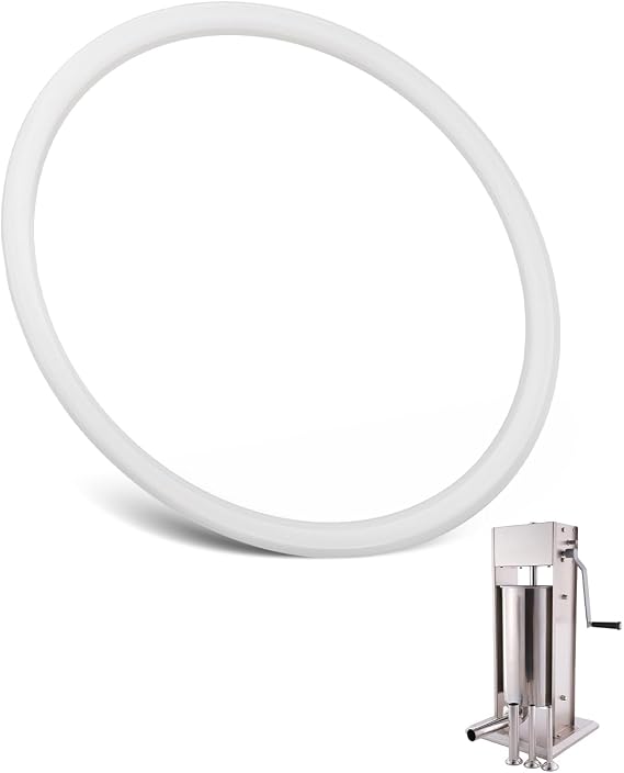 Sausage Stuffer Rubber Gasket Plunger Seal Fit for Lem/Hakka/Vevor/Cabelas Many 20-30 Lb Sausage Stuffers, Fits for 8 1/2" Id Tanks White,Replacement for Seal Ring Sausage Stuffer Parts