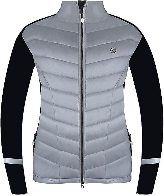 Proviz REFLECT360 Classic Platinum Women's Hi Viz Reflective E-Bike Cycling Jacket Hi Visibility, Grey, US 4