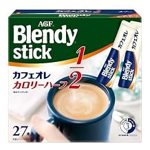 Blendy Stick Cafe Au Lait Calorie Half 27Pieces 6.0oz 2Pcs Japanese Stick Coffee AjinomotoAG Ninjapo