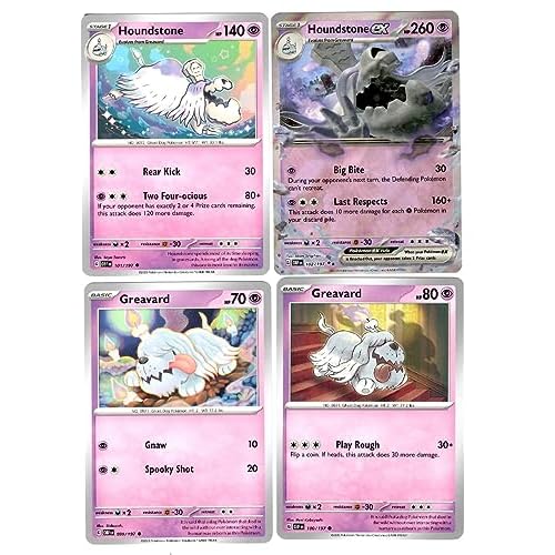 Houndstone ex 102197 - Obsidian Flames - Pokemon Evolution 4 Card Lot - 101197