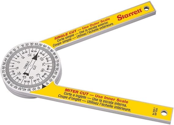 Starrett ProSite Miter Protractor Angle Finder with Two Laser Engraved Scales - Ideal for Carpenters, Plumbers, and DIY Home Improvement - 7" Narrow Plastic - 505P-7