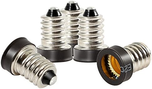ELECTOP 5 Pack E14 to E12 Adapter Converters Light Sockets Lamp Holder