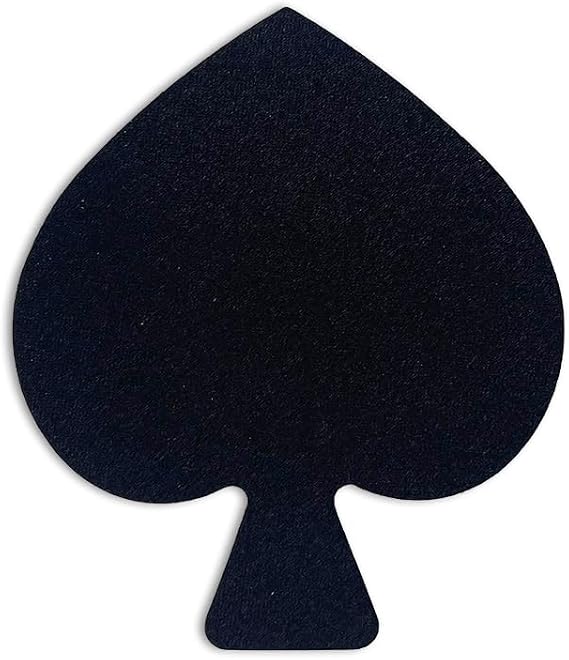 Rave Spade Nipple Cover Pasties, Dazzle Color, Disposable Nipple Covers, Bra Pad, Party, Festival, Self-Adhesive No Show Bra For Women (1 Pare) Black