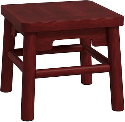 Solid Wood Small Stool, Square Wooden Seat with Detachable 4 Legs, Compact Portable Mini Bench for Home, Office, Kids, Adults