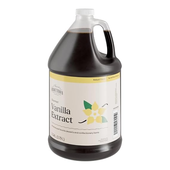 Hometown Provisions Gourmet Pure Vanilla Extract - Authentic Vanilla Bean Flavor for Professional Baking, Desserts, Whipped Cream & Food Service (1 Gallon)