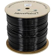 NavePoint CAT6 UTP Outdoor Direct Burial HDPE Ethernet Cable 1000 Ft Black