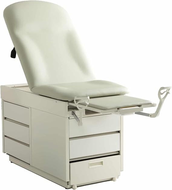 MedStock Exam Table with Pelvic Tilt, Stirrups and Drawers That Open on Both Sides-Solid Steel Frame_ Choose Your Color Upholstery