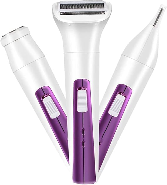 Epilator, Three-in- One Hair Removal for Women, Wet& Dry, Womens Shaver & Trimmer, Cordless, Rechargeable,The Safety has a Beautiful, Low Noise Design
