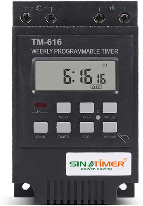 TM616 Weekly Programmable Timer 30A AC 110V220V12V Digital Time Switch Relay Control Din Rail Mount (TM616B-4 12V)