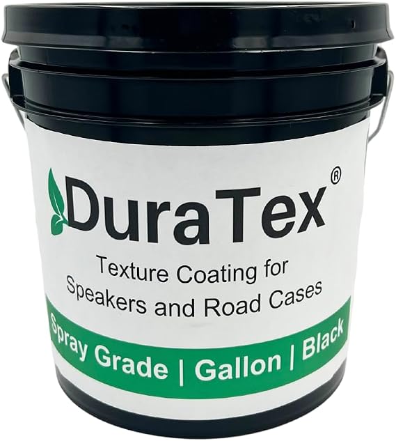 DuraTex Spray Grade Gallon - Texture Coating for Speaker Cabinets, Road Cases, Metal, and Wood. Durable, water-based finish, scuff-resistant, and long-lasting protection. (Black Gallon)
