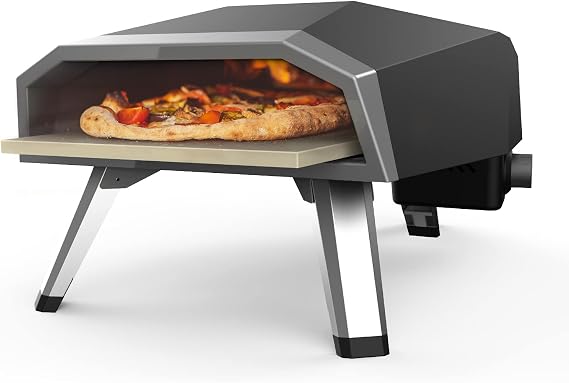 Outdoor Gas Pizza Oven, Portable Propane Gas Fired Oven for Outside, Stainless Steel 12 Pizza Maker for Outdoor Cooking