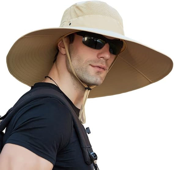Super Wide Brim Bucket Hat UPF50+ Waterproof Sun Hat for Fishing Hiking Camping