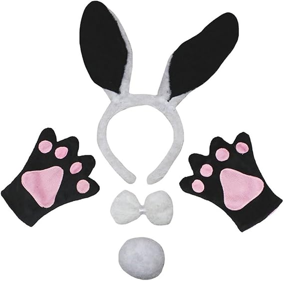 Petitebella Combined Animals Headband Bowtie Tail Gloves 4pc Adult Costume