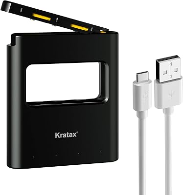 Kratax Ultra-Thin Battery Charger for AA Rechargeable Lithium Batteries, 4 Independent Fast Charging Slots for Double A Rechargeable Battery, Compact Size, USB-C Input Port