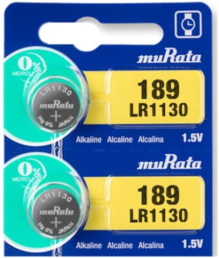 Murata LR1130 Battery 1.55V Alkaline Button Cell - Replaces Sony LR1130 (2 Batteries)