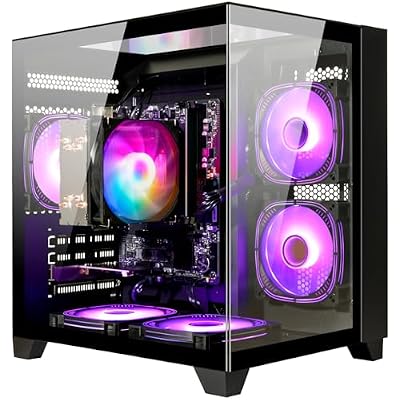 LXZ Desktop Computer AMD Ryzen 7-5700G 8 core 3.9GHz, 32G DDR4 RAM, 1TB NVME SSD, Tower Computer with 600W Power Supply for Gaming, Home and Office Black