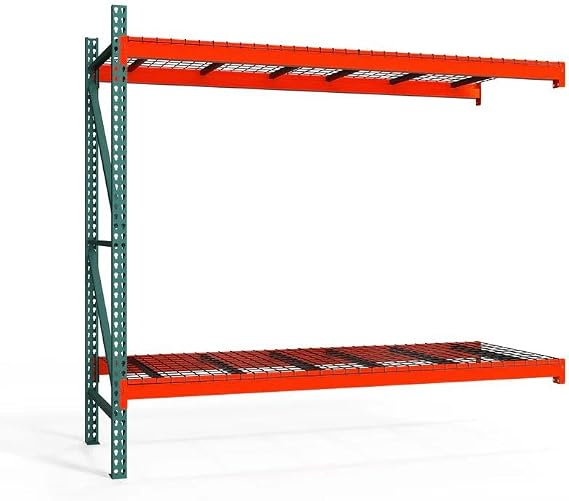 Shelving Inc. 48" d x 96" w x 120" h 2-Tier Teardrop Pallet Rack Add-On Unit, Wire Decking, 4-1/2"h Beams, Weight Capacity 5100lbs Per Level, Evenly Distributed