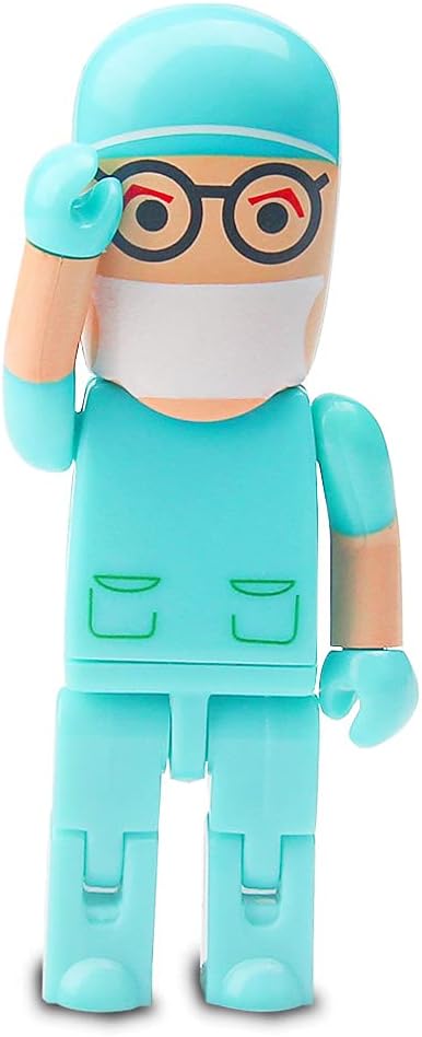 Cute USB Flash Drive Character Thumb Drive for Kids Students Gift Pendrive (32GB, Doctor in Green)